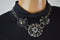 Nordstrom Joe Fresh Womens Black Gray Flower Rhinestone Necklace Fashion Jewelry - evorr.com