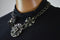 Nordstrom Joe Fresh Womens Black Gray Flower Rhinestone Necklace Fashion Jewelry - evorr.com