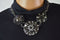 Nordstrom Joe Fresh Womens Black Gray Flower Rhinestone Necklace Fashion Jewelry - evorr.com