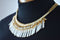 Nordstrom Joe Fresh Womens Gold Chain Stone Fringed Bib Necklace Fashion Jewelry - evorr.com