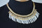 Nordstrom Joe Fresh Womens Gold Chain Stone Fringed Bib Necklace Fashion Jewelry - evorr.com