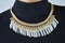Nordstrom Joe Fresh Womens Gold Chain Stone Fringed Bib Necklace Fashion Jewelry - evorr.com