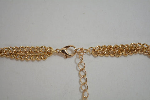 Nordstrom Joe Fresh Womens Gold Chain Stone Fringed Bib Necklace Fashion Jewelry - evorr.com