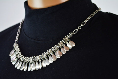 Nordstrom Joe Fresh Women's Silver Embellish Link-Chain Necklace Fashion Jewelry - evorr.com