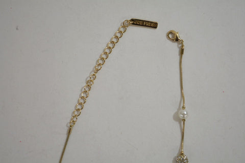 New Joe Fresh Women's Pearl Rhinestone Gold Chain Necklace Fashion Party Jewelry