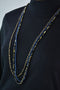 Nordstrom Joe Fresh Women's Blue 3-Layer Beaded Gold Long Chain Necklace Jewelry - evorr.com