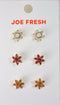 Nordstrom Joe Fresh Womens 3-Pairs Rhinestone Floral Stud Earrings Party Jewelry - evorr.com