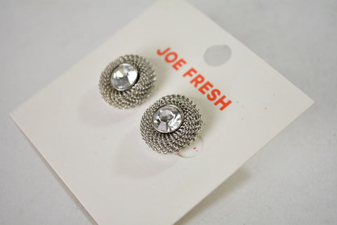 Nordstrom Joe Fresh Women's Silver Rhinestone Mesh Stud Earrings Fashion Jewelry - evorr.com