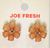 Nordstrom Joe Fresh Women's Peach Gold Rhinestone Floral Stud Earrings Jewelry - evorr.com