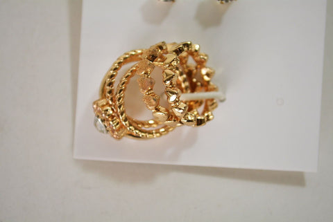 Nordstrom Joe Fresh Women's 3-Pairs Gold Stud Earrings 5-Finger Ring Set Jewelry - evorr.com
