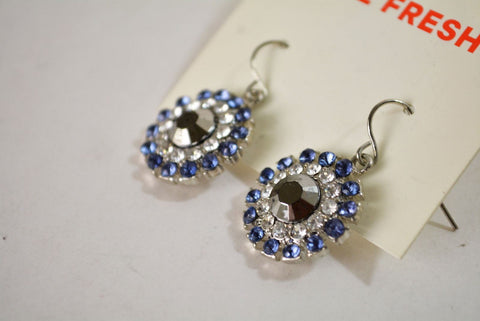 Nordstrom Joe Fresh Women's Blue Rhinestone Dangle Drop Earrings Fashion Jewelry - evorr.com