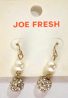 Nordstrom Joe Fresh Womens Pearl Rhinestone Ball Dangle Earrings Fashion Jewelry - evorr.com