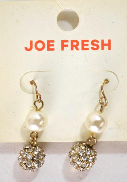 Nordstrom Joe Fresh Womens Pearl Rhinestone Ball Dangle Earrings Fashion Jewelry - evorr.com