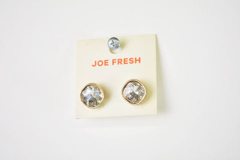 Nordstrom Joe Fresh Womens Gold Gemstone Big Square Stud Earring Fashion Jewelry - evorr.com