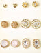 Nordstrom Joe Fresh Women's 6-Pair Rhinestone Floral Gold Stud Earrings Jewelry - evorr.com
