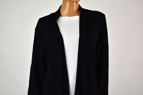 New Style&Co Women's Stretch Black Open-Front Draped Cardigan Shrug Top Plus 3X