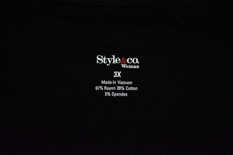 New Style&Co Women's Stretch Black Open-Front Draped Cardigan Shrug Top Plus 3X