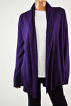 Karen Scott Women Shawl Collar Purple Open-Front Knit Cardigan Shrug Top Plus 1X