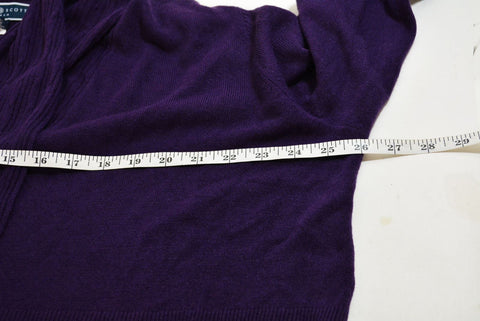 Karen Scott Women Shawl Collar Purple Open-Front Knit Cardigan Shrug Top Plus 1X
