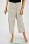 JM Collection Women's Stretch Beige Comfort Tummy Control Capri Cropped Pants 16