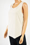 New JM Collection Women Scoop-Neck Stretch Beige Wave-Textured Tank Blouse Top L