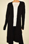 INC Concepts Women Open-Front Black Ribbed Knit Long Cardigan Shrug Top Plus 1X