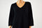 Karen Scott Women V Neck 3/4 Sleeve Luxsoft Black Knit Tunic Sweater Top Plus 3X