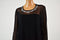 New INC Concepts Women Stretch Black Embellish Illusion Tunic Blouse Top Plus 1X