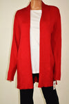 JM Collection Women Red Open Front Draped Ribded Knit Cardigan Shrug Top Plus 2X
