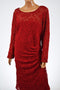 Lauren Ralph Lauren Women's Red Ruched Floral-Lace Sheath Tunic Dress Plus 22W
