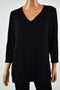 INC International Concepts Women's Black Rib Knit Tunic Sweater Top Plus 0X 16W