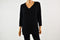 INC International Concepts Women's Black Rib Knit Tunic Sweater Top Plus 0X 16W