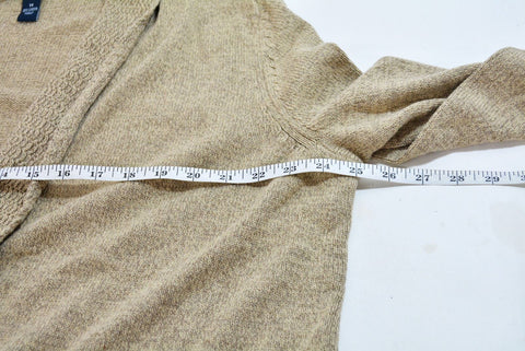 Karen Scott Women Shawl Collar Brown Open Front Marl Cardigan Shrug Top Plus 1X