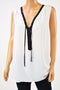 INC Concepts Women's White Lace Up Embellished Summer Tunic Blouse Top Plus 16W