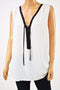 INC Concepts Women's White Lace Up Embellished Summer Tunic Blouse Top Plus 16W