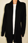 Karen Scott Womens Black Open Front Draped Cable Knit Cardigan Shrug Top Plus 2X