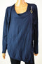 INC Concepts Women Blue Ruffled Convertible Faux Wrap Tunic Sweater Top Plus 1X