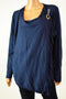 INC Concepts Women Blue Ruffled Convertible Faux Wrap Tunic Sweater Top Plus 1X