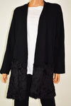 New Alfani Women's Black Open Front Faux-Fur Eyelash Cardigan Shrug Top Plus 3X