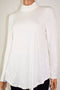 New JM Collection Women Turtle Neck Long Sleeve Stretch Ivory Tunic Blouse Top L