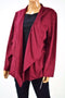 JM Collection Women's Purple Faux-Suede Draped Open-Front Cardigan Shrug Top 2XL
