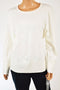 New JM Collection Women Crew Neck Buttoned-Sleeve White Knit Sweater Top Plus 3X