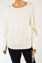 New JM Collection Women Crew Neck Buttoned-Sleeve White Knit Sweater Top Plus 3X