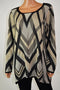 INC Concepts Womens Metallic Gold Geometric Handkerchief Hem Sweater Top Plus 1X