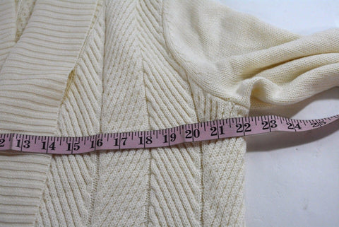 Charter Club Women's Shawl Collar Ivory Open Front Knitted Cardigan Shrug Top XL