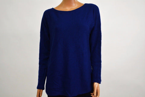 $109 Charter Club Women Boat Neck Long Sleeve Cashmere Blue Luxury Sweater Top M - evorr.com