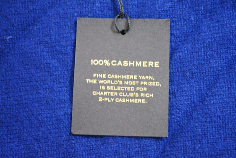 $109 Charter Club Women Boat Neck Long Sleeve Cashmere Blue Luxury Sweater Top M - evorr.com