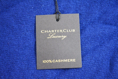 $109 Charter Club Women Boat Neck Long Sleeve Cashmere Blue Luxury Sweater Top M - evorr.com