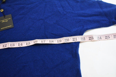 $109 Charter Club Women Boat Neck Long Sleeve Cashmere Blue Luxury Sweater Top M - evorr.com