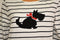 Charter Club Women's Long Sleeve Cotton White Embellish Dog Striped Blouse Top L